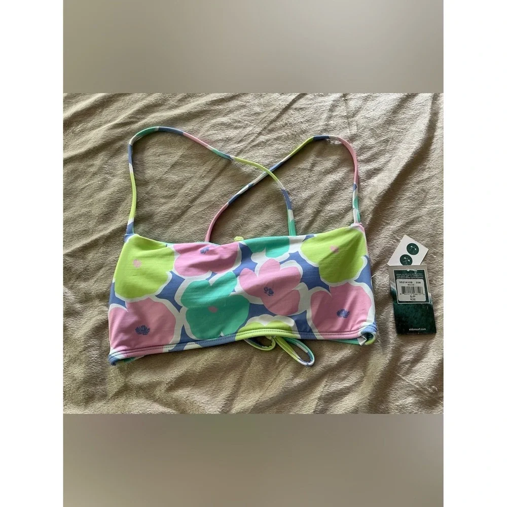 Bikini Set Eidon NWT 70's Pastel Floral S Bandeau XS V Low Rider